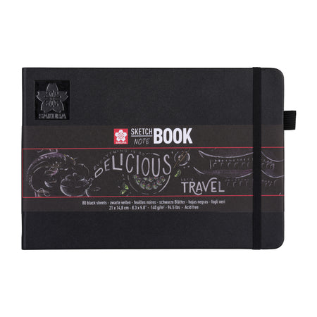 Sakura - Carnet de croquis 80 feuilles noires 140gr 210x148mm noir | 5 pièces