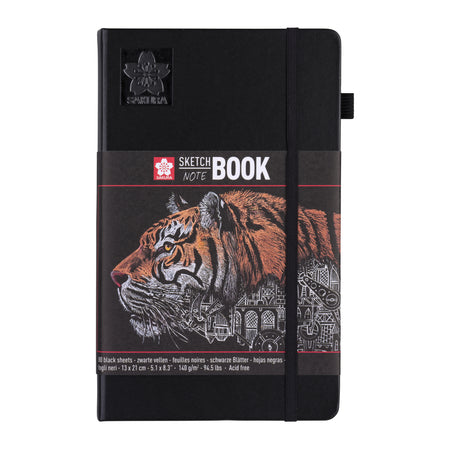Sakura - Carnet de croquis 80 feuilles noires 140gr 130x210mm noir | 5 pièces