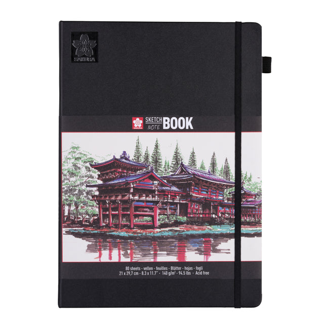 Sakura -  Schetsboek 80 witte vellen 210x297mm zwart | 5 stuks