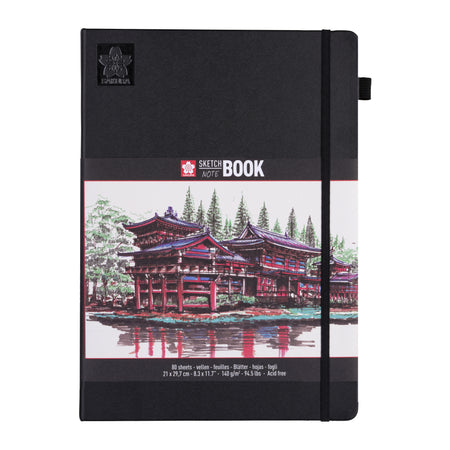 Sakura - Carnet de croquis 80 feuilles blanches 140gr 210x297mm noir