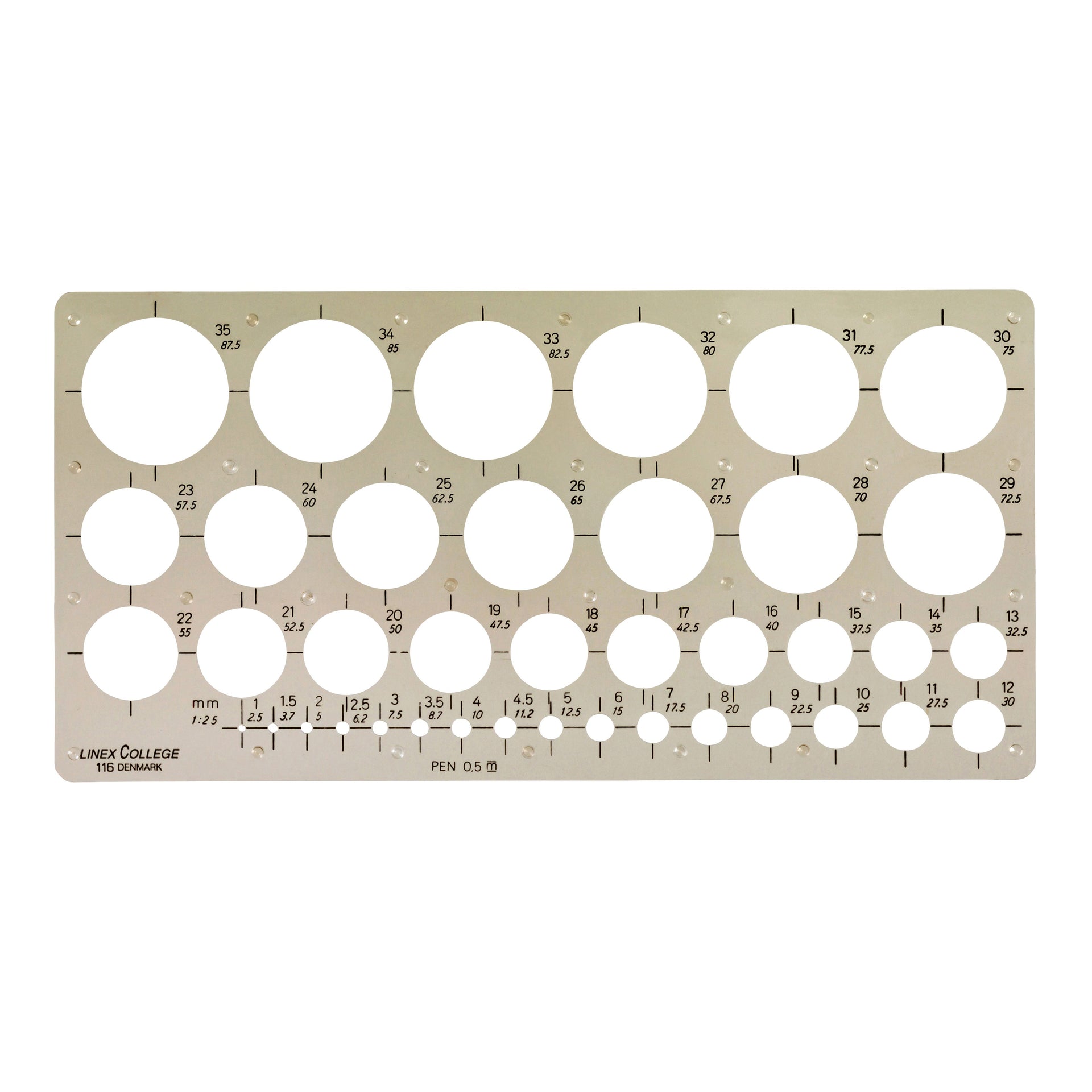 Linex -  Cirkelsjabloon  39cir grs