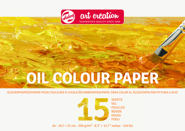 Talens Art Creation - Papier peinture à l'huile Art Creation 15 feuilles blanches 300gr A4 jaune | 3 pièces