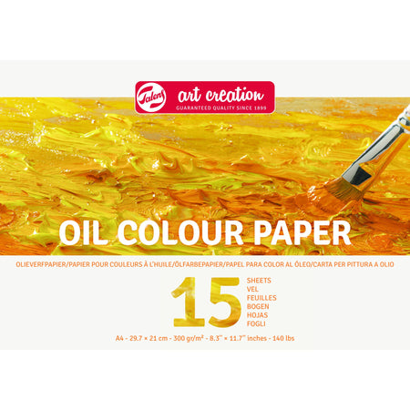 Talens Art Creation - Ölgemäldepapier Art Creation 15 weiße Blätter 300gr A4 gelb | 3 Stück