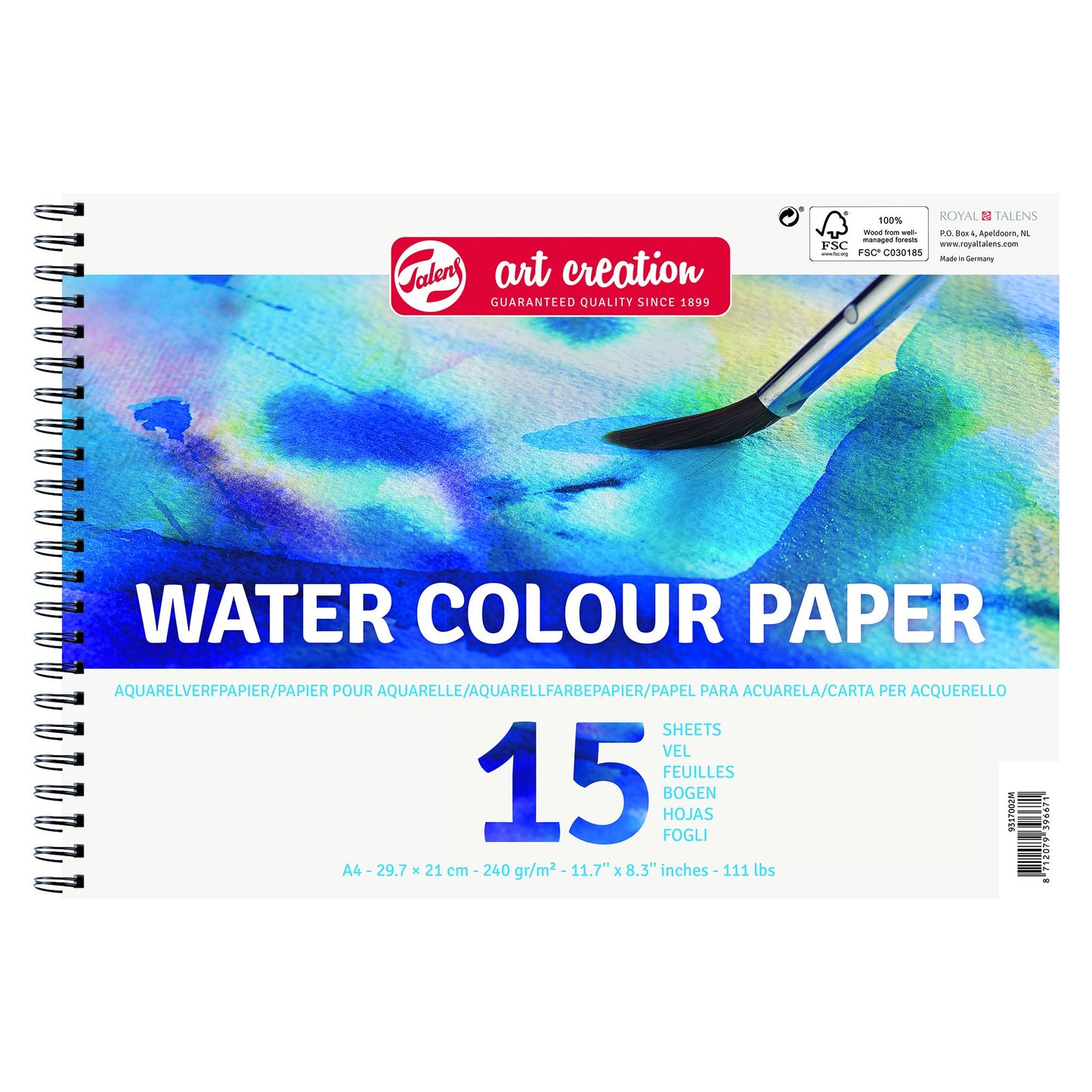 Talens Art Creation - Papier aquarelle Art Creation A4 15 feuilles 240gr