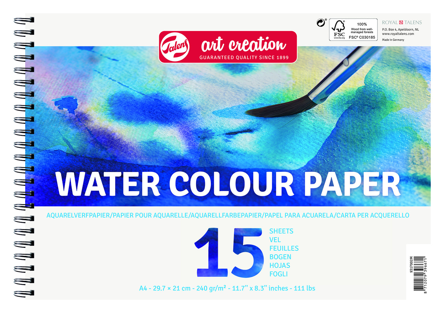 Talens Art Creation - Papier aquarelle Art Creation A4 15 feuilles 240gr | 3 pièces