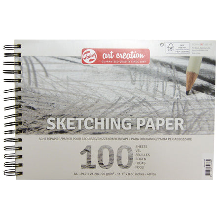 Talens Art Creation - Papier à croquis Art Creation 100 feuilles blanches 90gr 297x210mm gris