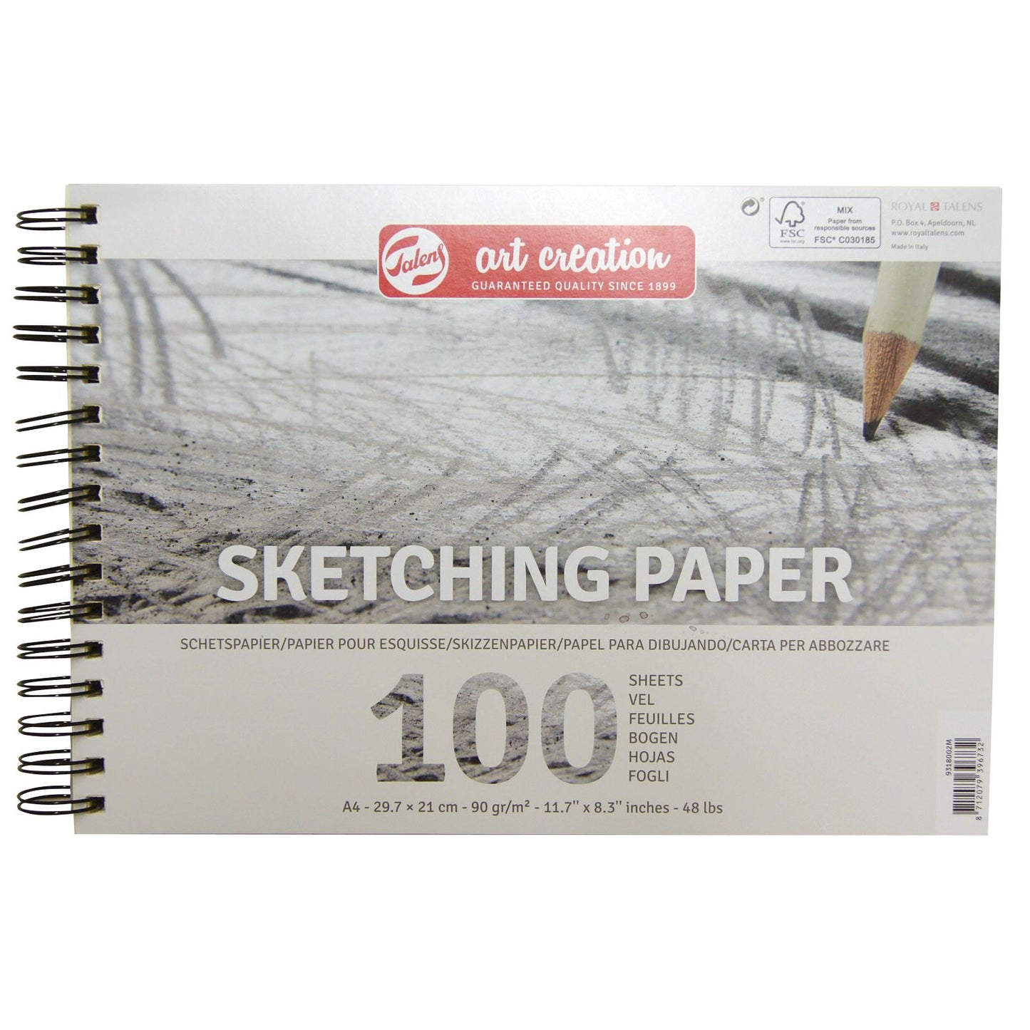 Talens Art Creation - Papier à croquis Art Creation 100 feuilles blanches 90gr 297x210mm gris | 3 pièces