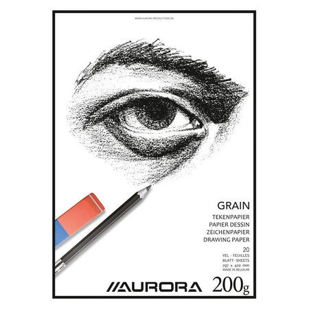 Aurora - Bloc à dessin A3 20 feuilles 200 grammes Papier grain | 5 pièces