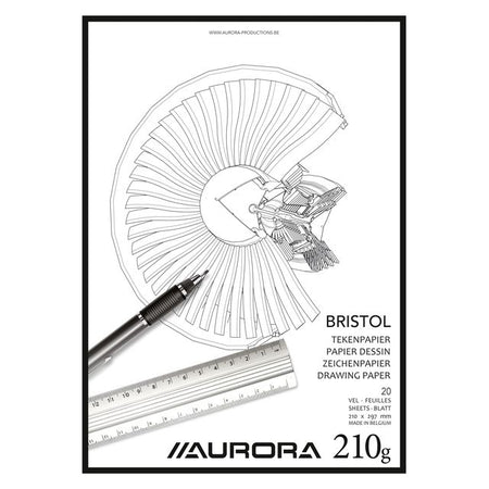 Aurora - Bloc à dessin A4 20 feuilles de papier Bristol 210 grammes