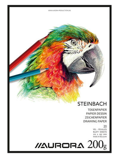 Aurora - Bloc à dessin A4 20 feuilles papier Steinbach 200 grammes | 5 pièces