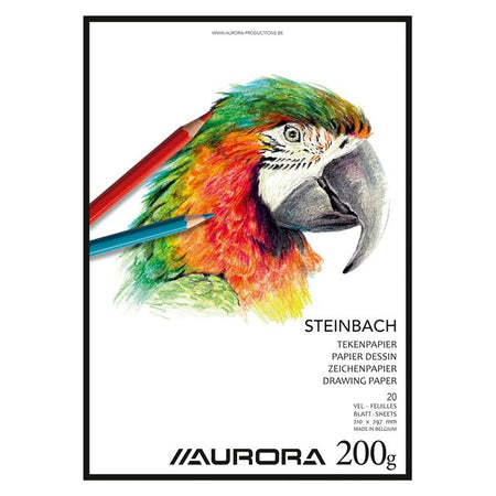 Aurora - Bloc à dessin A4 20 feuilles papier Steinbach 200 grammes | 5 pièces