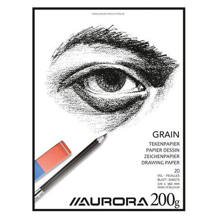 Aurora - Bloc à dessin 27x36cm 20 feuilles 200 grammes Papier grain | 10 pièces