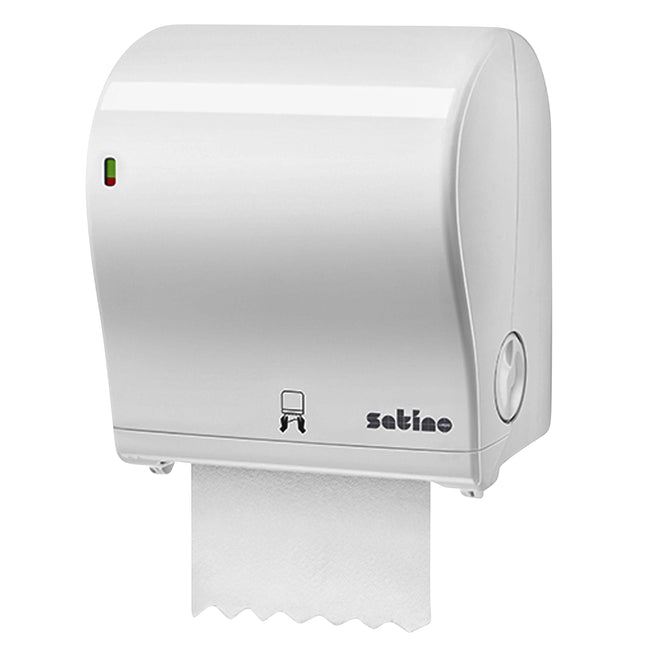 Satino by WEPA - Distributeur de rouleaux de serviettes Satino PT1 manuel moyen blanc 331520