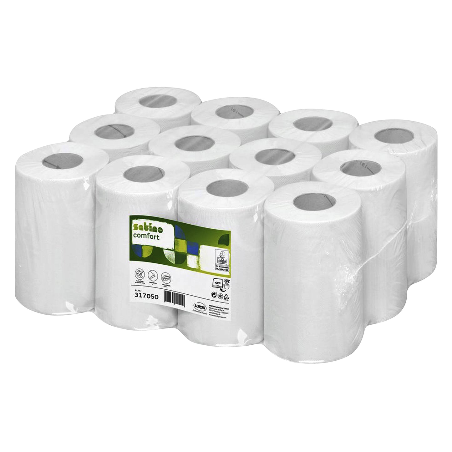 Satino by WEPA - Papier nettoyage Satino CF1 Comfort 1 couche 120m 340 feuilles blanc 317050
