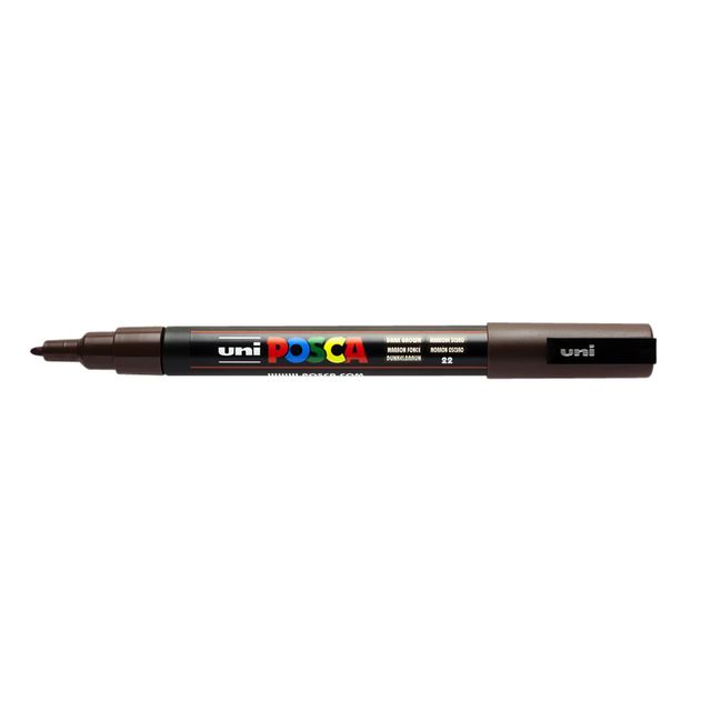 Posca - Marqueur Uni PCfine marron foncé | 6 pièces
