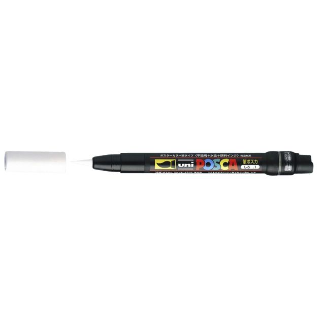 Posca - Paintmarker Uni PCF350 Pinsel 1-10mm weiß | 5 Stück