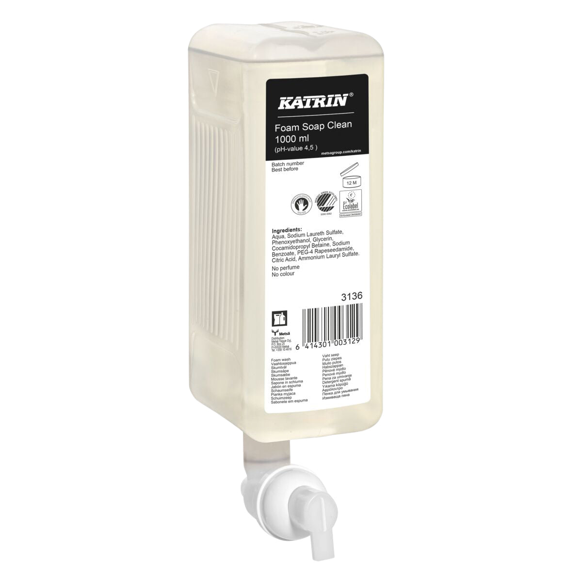 Katrin -  Handzeep  neutral schuim 1000ml 3136 | 6 stuks