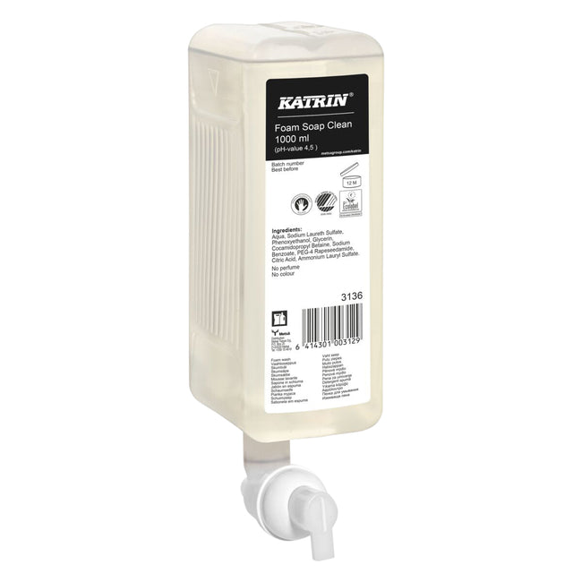 Katrin - Handseife Clean Foam 1000ml 3136 | 6 Stück