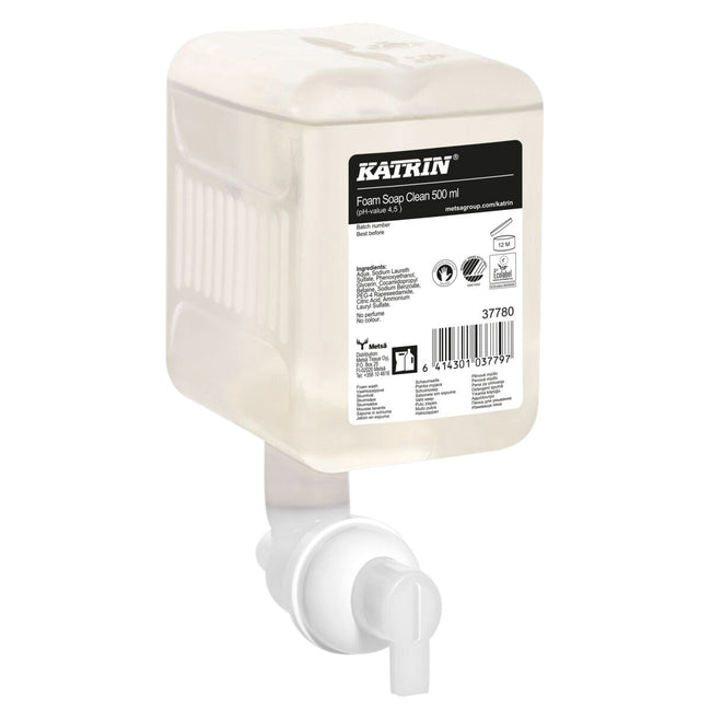 Katrin - Savon pour les mains Mousse propre 500ml 37780 | 12 pièces