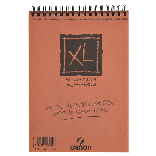 Canson -  Schetspapier XL Sketch 60vel 90gr A5 ivoorwit | 5 stuks
