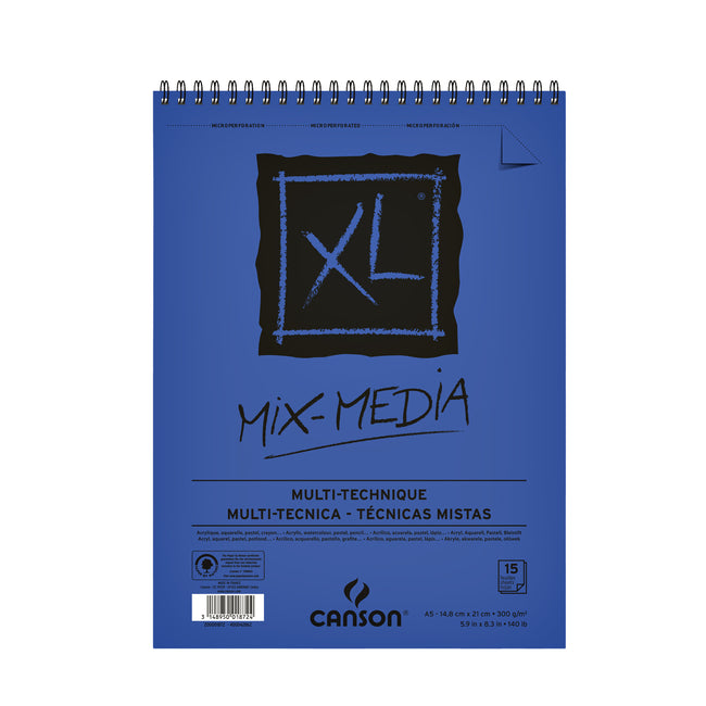 Canson -  Mixed mediapapier XL Textured Mixed Media 15vel 300gr A5 wit