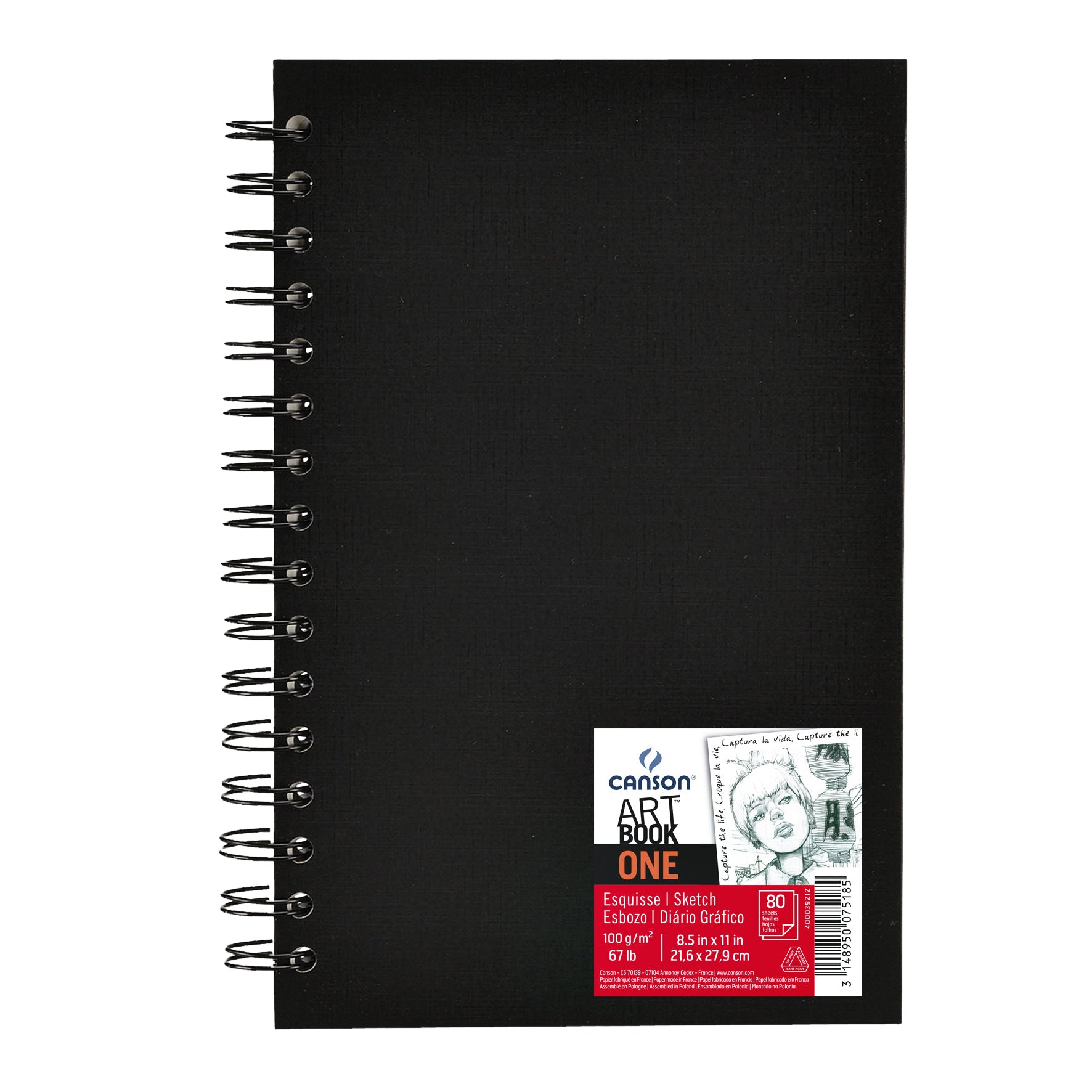 Canson -  Schetsboek  art book one 100gr 216x279mm wit