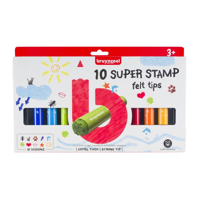 Bruynzeel Kids - Stamp Kids Super Stamp lot de 10 couleurs