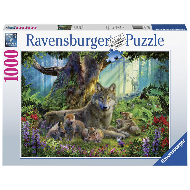 Ravensburger -  Puzzel familie wolf in het bos 1000st