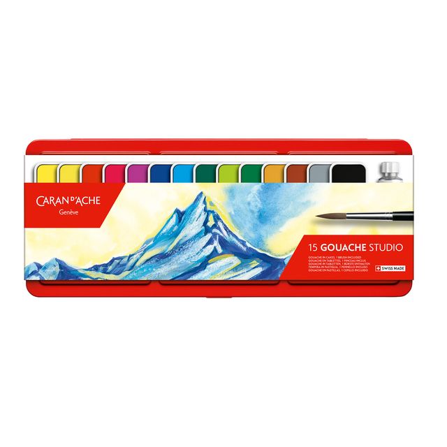 Caran d'ache -  Plakkaatverf  blik 15 kleuren