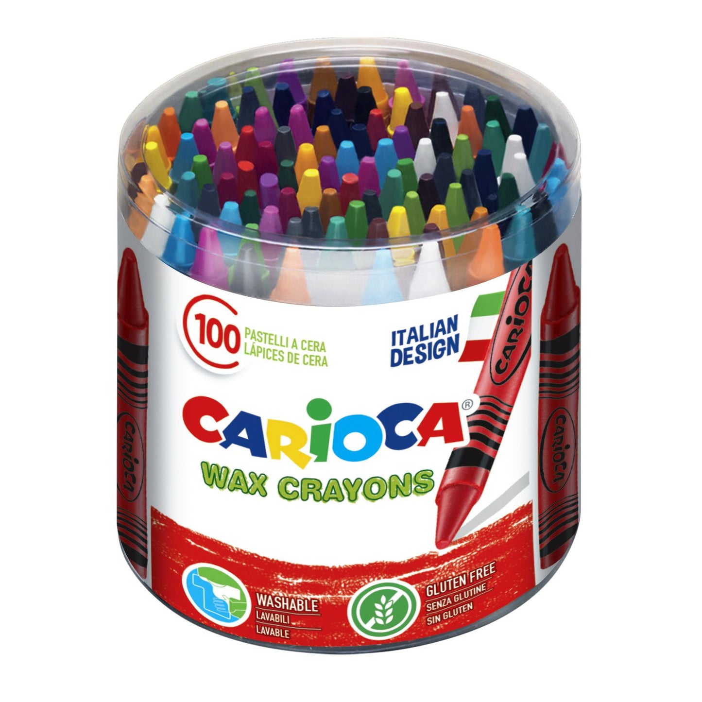 Carioca - Wax Crayon Maxi pot de 100 pièces assorties