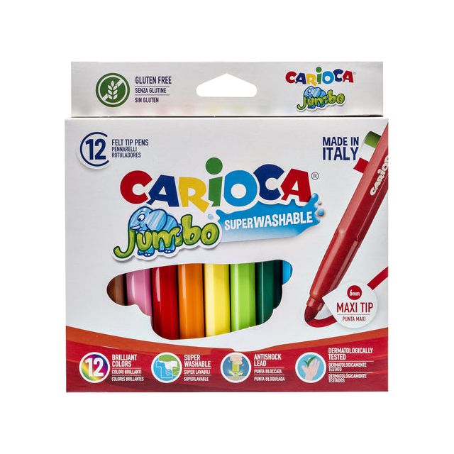 Cararioca - Felt-stil superwashable 12 marqueurs dans un penny en carton