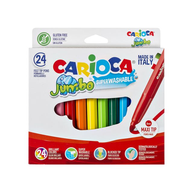 Carioca - Viltstift  jumbo maxi assorti 24st | 24 stuks