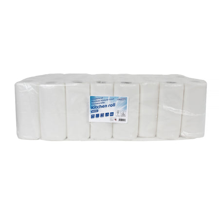 Cleaninq - Essuie-tout 2 couches 50 feuilles 16x2 rouleau blanc