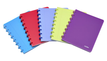 Atoma - Carnet A5 diamant 5x5mm 144 pages 90gr PP transparent assorti