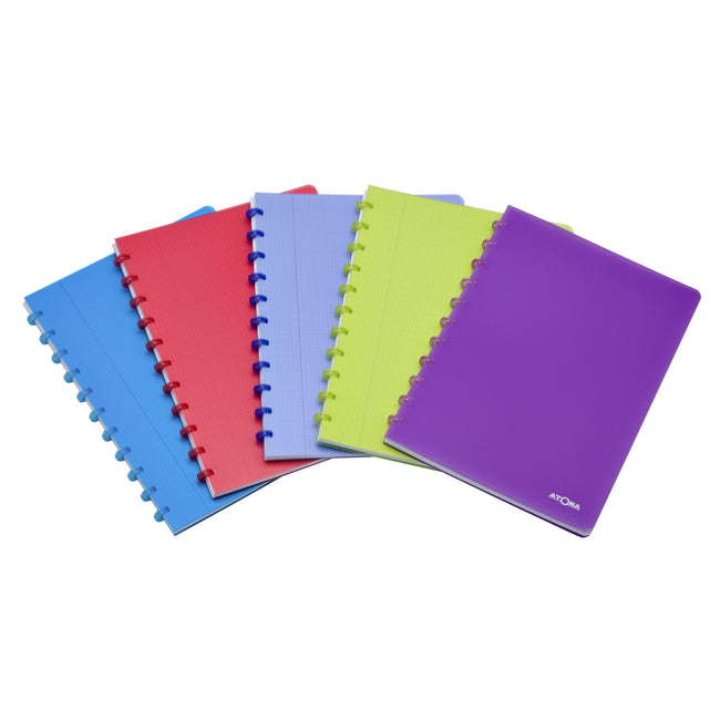 Atoma - Carnet A4 vierge 144 pages 90gr PP transparent assorti