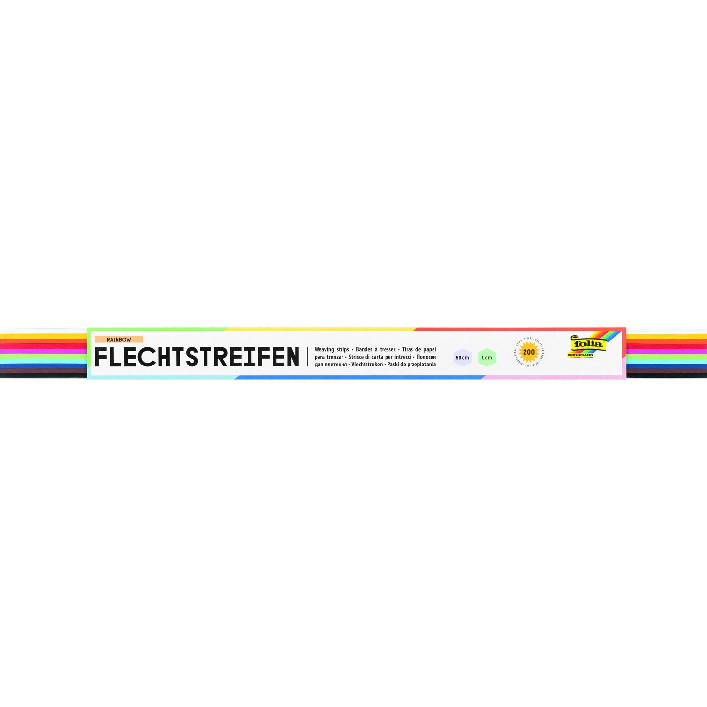 Folia Paper -  Vlechtstroken folia 50x1cm 130gr 200 stroken ass