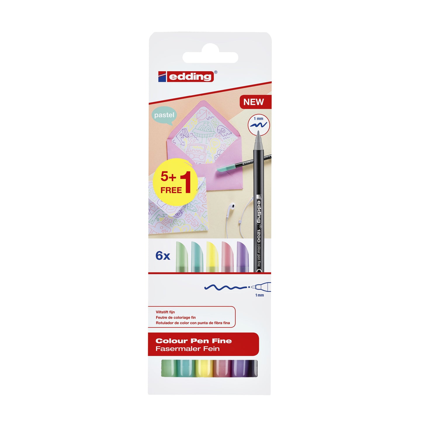 Edding - Fineliner 1200 f Pastell sortiert