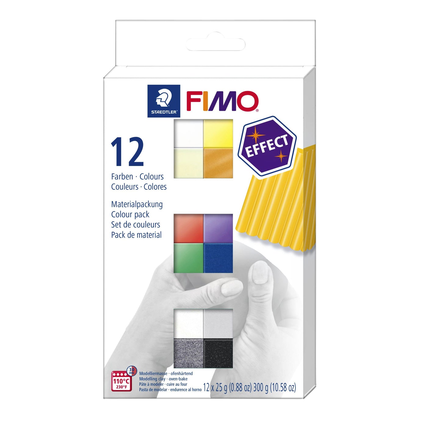 Fimo Staedtler - Argile Fimo effect color pack de 12 couleurs de base