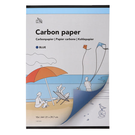 Qbasic - Papier carbone A4 21x29,7cm 10x bleu | 12 pièces