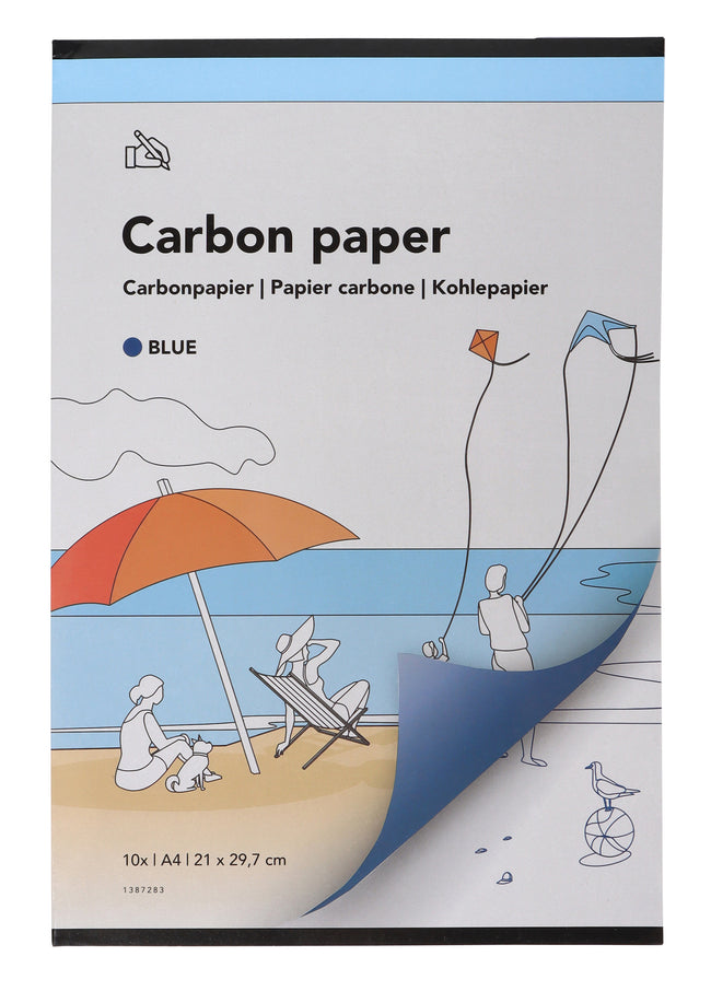 Qbasic - Papier carbone A4 21x29,7cm 10x bleu | 12 pièces