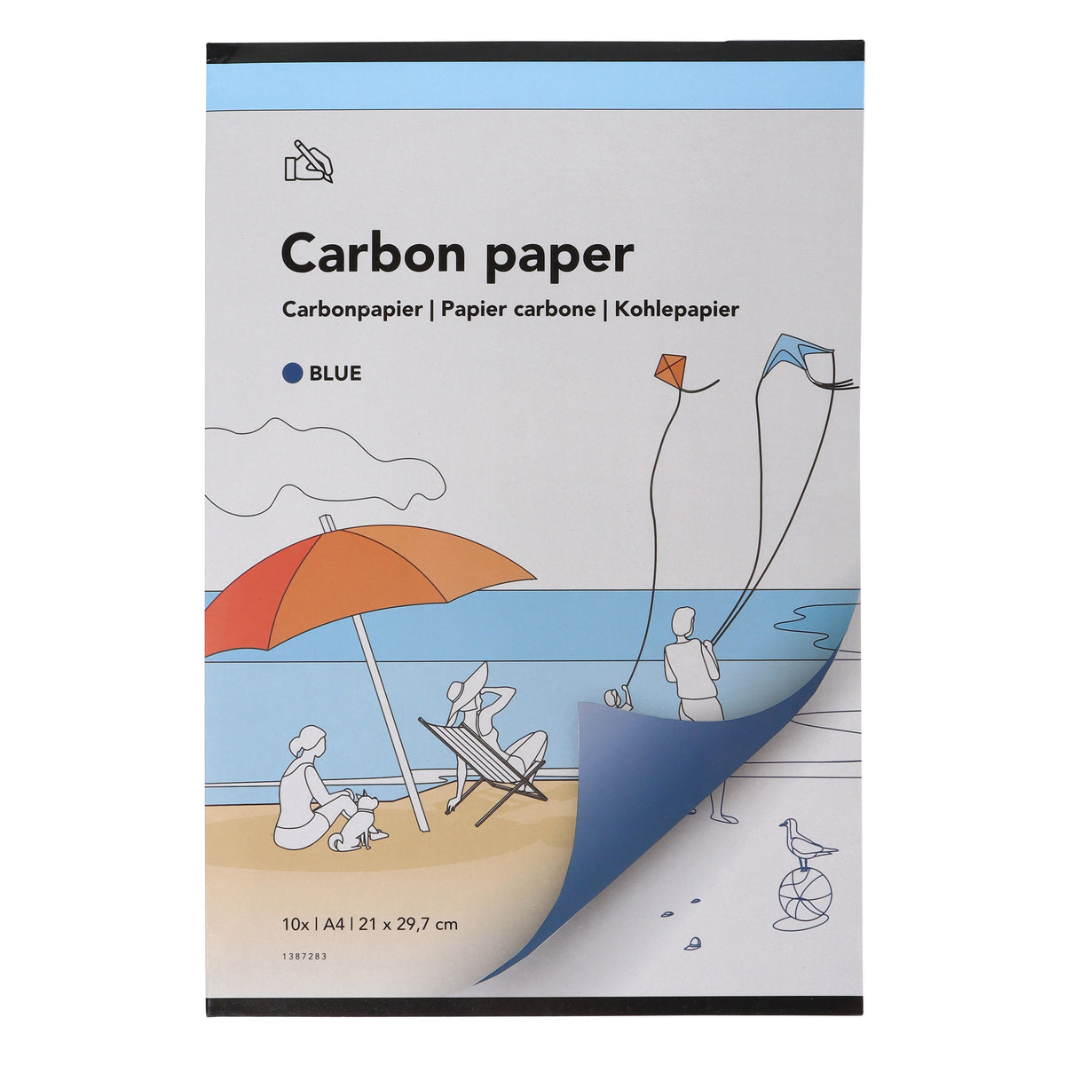 Qbasic - Papier carbone A4 21x29,7cm 10x bleu