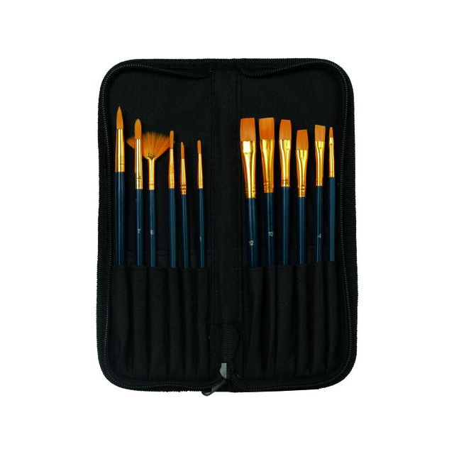 Conda - Brushes Set conda synthétique 12 pièces dans la poche | 24 pièces