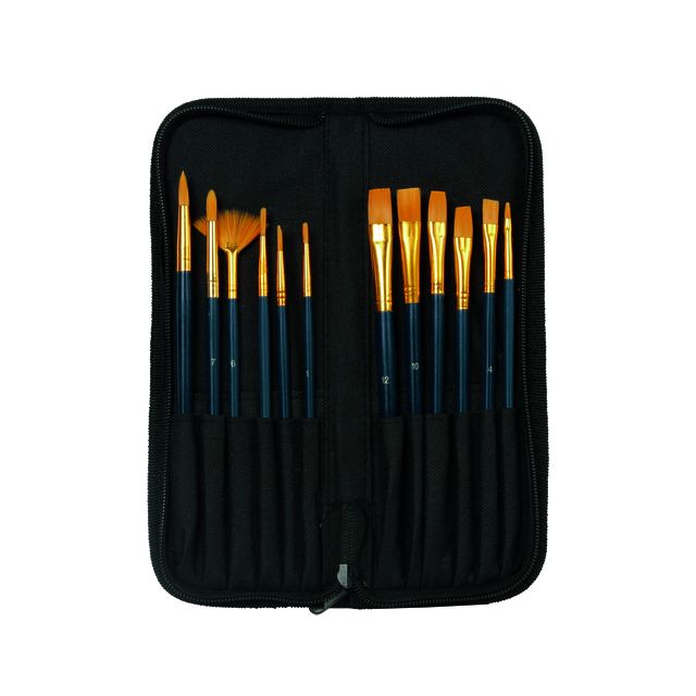Conda -  Kwasten set  synthetisch 12 stuks in etui