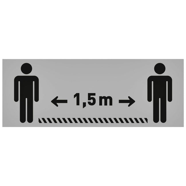 OPUS 2 -  Vloersticker  40x15cm lichtgrijs zwart