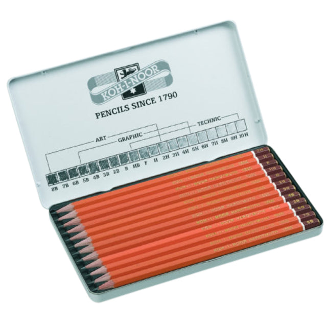 Koh-i-noor -  Potloodstift  1502 Artset 8B-2H | 12 stuks