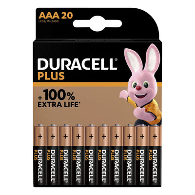 Duracell - pile Plus 100% AAA, blister de 20 pièces