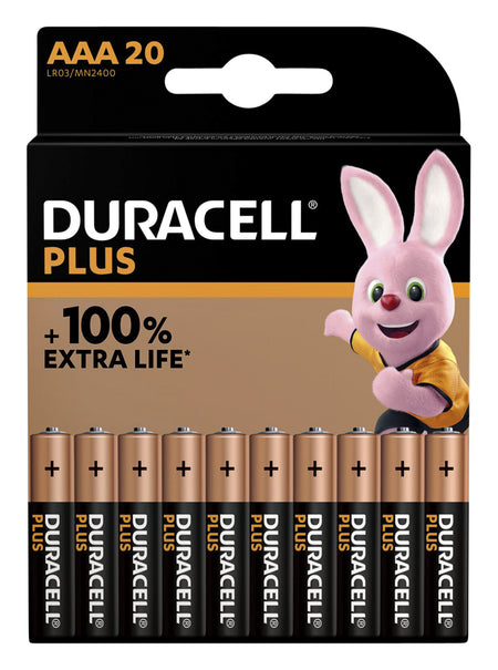 Duracell - pile Plus 100% AAA, blister de 20 pièces