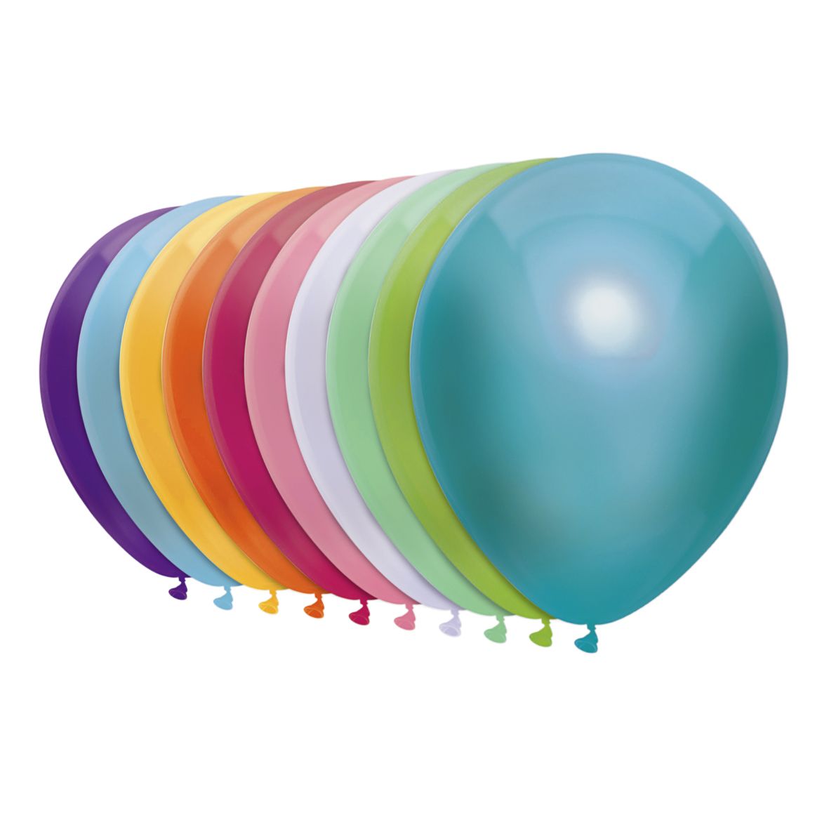 Haza - Ballon uni 30cm 50 pièces métalliques assortis