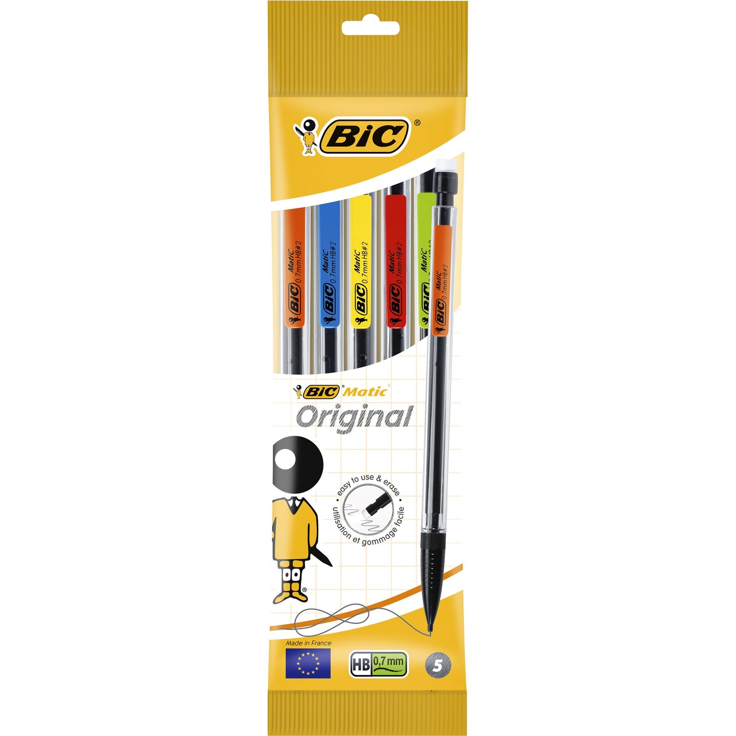 Bic -  Vulpotlood Matic Original HB 0.7mm assorti zak à 5 stuks
