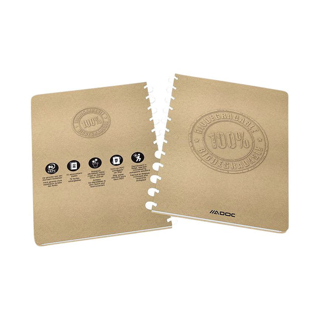 Adoc - Écriture BIO A4 diamant 5x5mm 144 pages 90gr kraft | 10 pièces